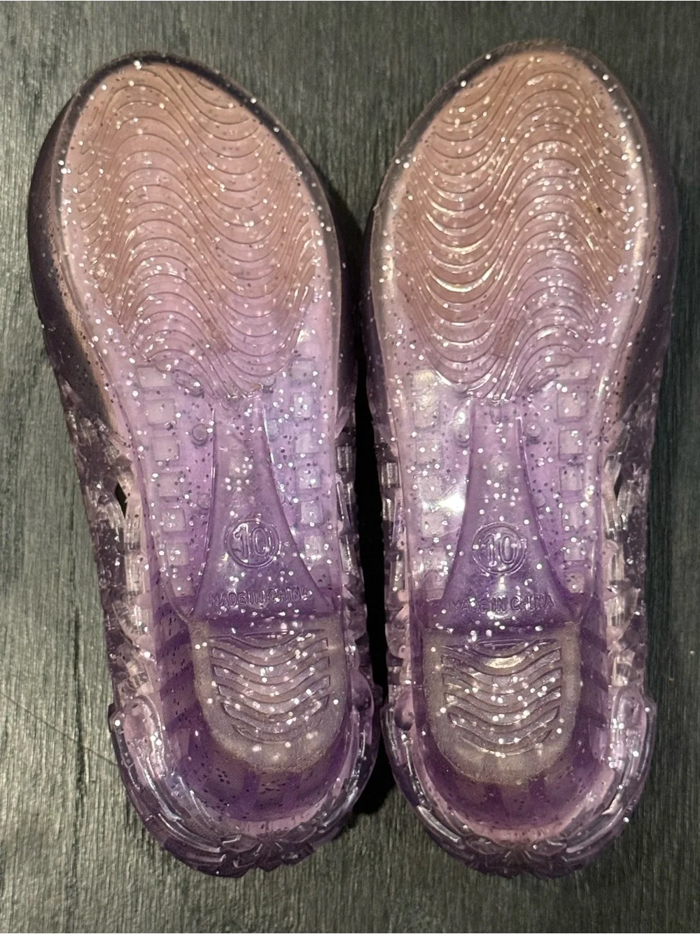Disney Frozen Elsa & Anna Lavender Jelly Light Up Shoes Girl Size 10